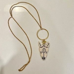 Super Cool Rodeo Western/Cowgirl Bull Head/Skull Statement Necklace! Brand New!